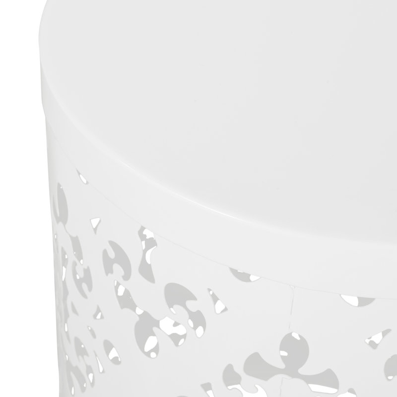 Metal S/2 End Table, White