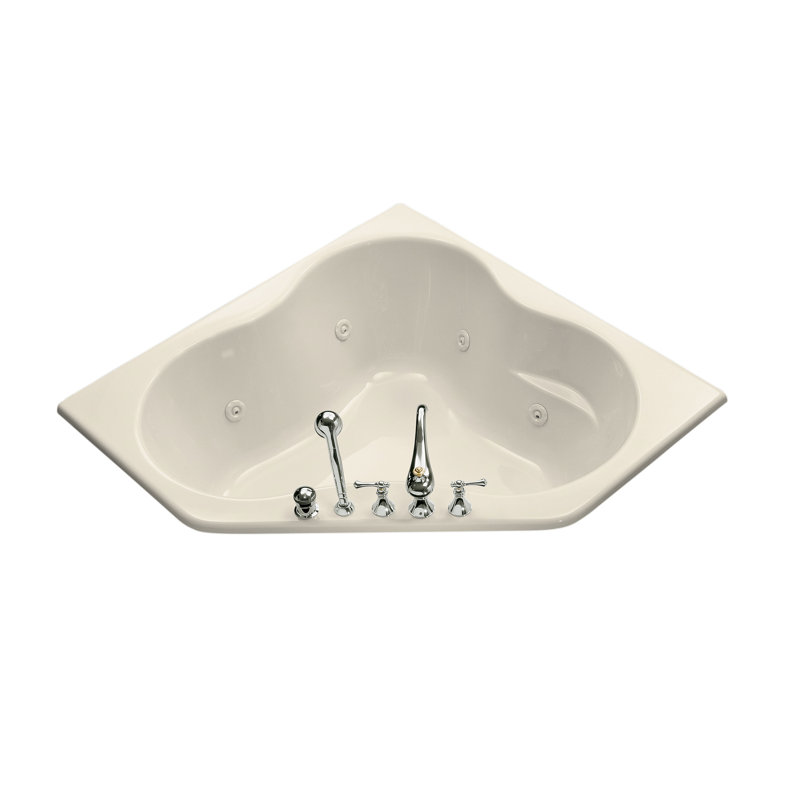 Baignoire tourbillon encastrée 54 "x 54", Amande