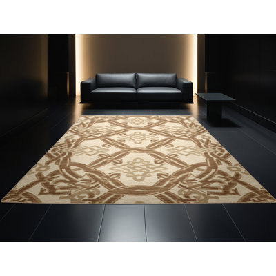 Machine Washable Arverne Classic Trellis Rug in Beige – Beige Binding