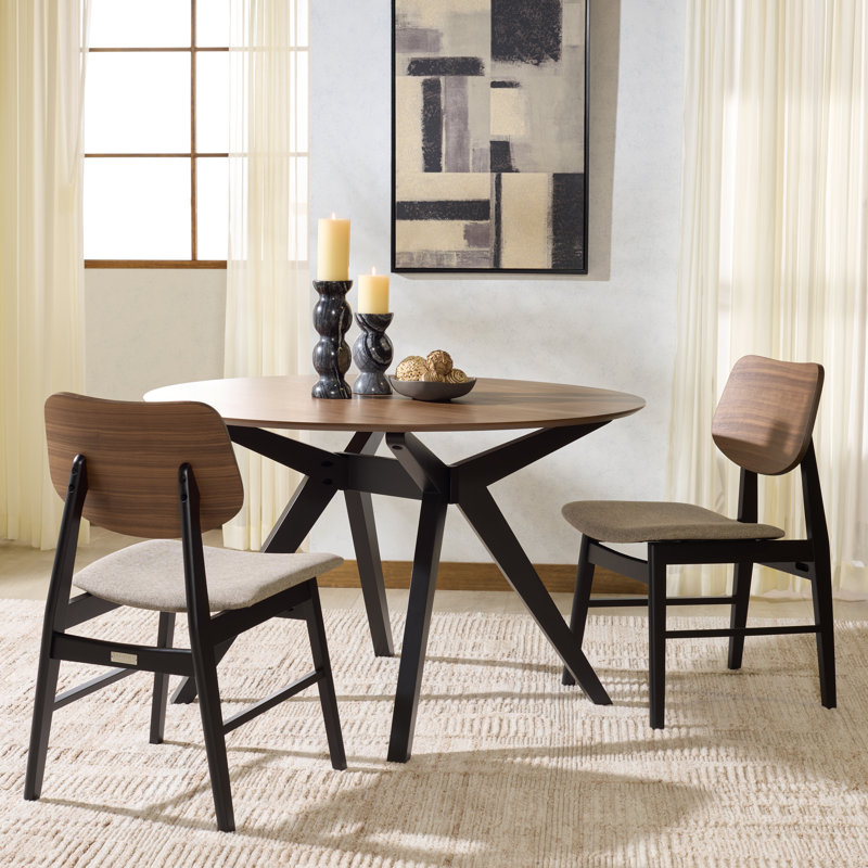 Chaise Rhonda, Gris / noyer / noir