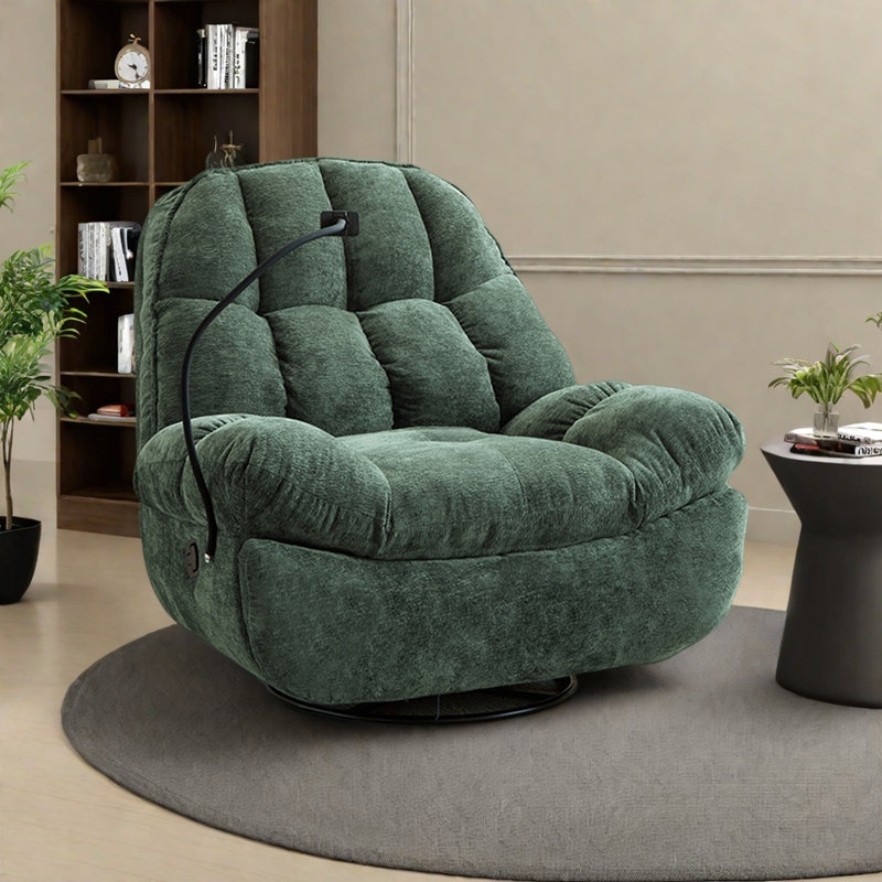 Multi-functional ergonomic swivel rocking chair, Green