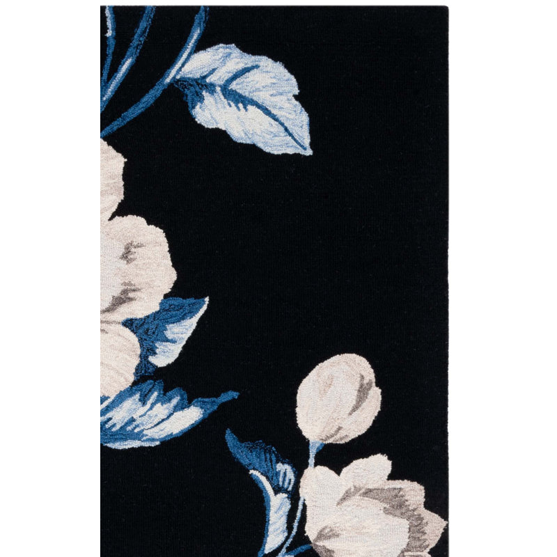 Dieppe Hand Tufted Wool Pile Floral Rug, Square 6'