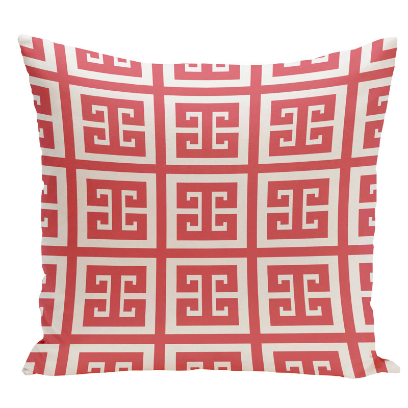 Reversible Throw Pillow, 26" H x 26" W, Coral
