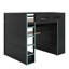 Lit mezzanine double en bois avec bureau, garde-robe et lumière DEL RVB-1679235576