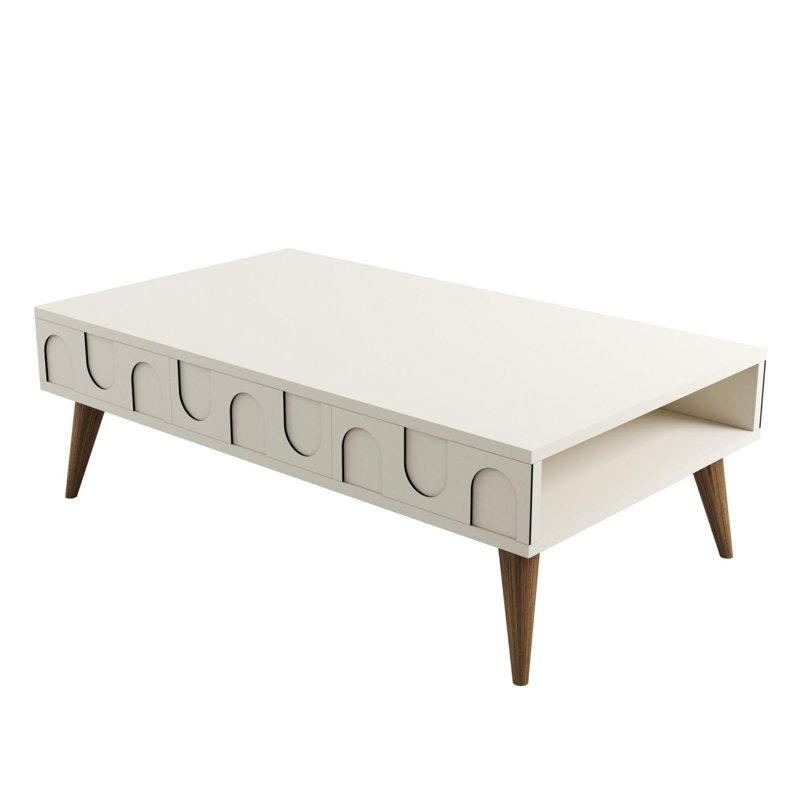 Table basse, Crème, Noyer