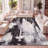 Izaki Contemporary Bohemian Abstract Marble Charcoal/Cream Rug-712029172