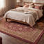 Tapis de salon traditionnel persan audacieux, de couleur bordeaux, cuivre, vert, crème et rose, lavable à la machine, antidérapant, à poils courts, adapté à l'intérieur et à l'extérieur, pour salon, chambre, salle à manger, entrée, couloir, bureau.-74738741