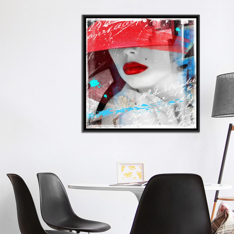 «Glamour IIII», impression sur toile, H 18 po x l 18 po x P 1,5 po, Toile avec cadre flottant noir, Pas de tapis
