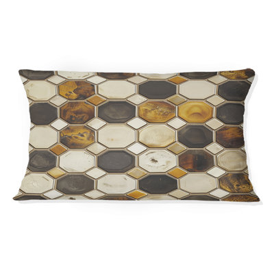 Coussin brun hexagone IV - Mid-Century