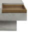 Table basse grise patinée avec plateau carré et base piédestal
