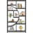 Industrial 5-Tier Rustic Black Corner Etagere Bookshelf With 9 Open Shelves Storage Organizer-951753433