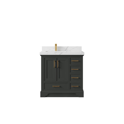 Jimmi 36'' Single Bathroom Vanity with Quartz Top