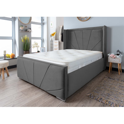 Alejandria Upholstered Velvet Lift Up Storage Bed with Mattress