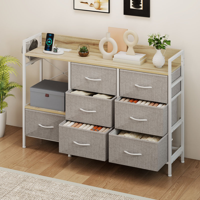 132cm W 7 - Drawer Chest of Drawers, Light Grey