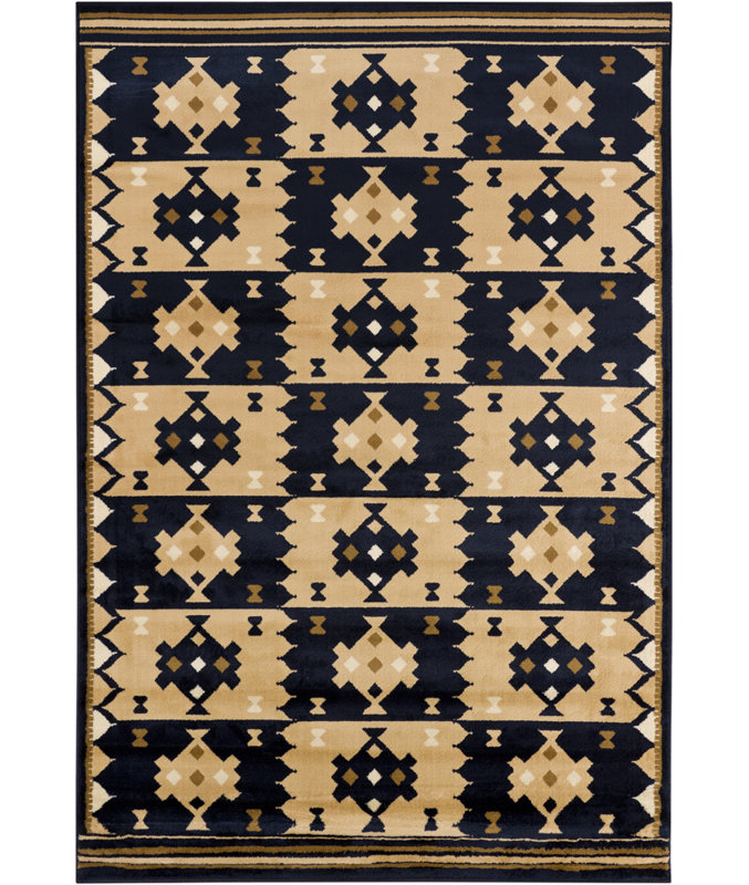 Tapis d'intérieur en polypropylène tissé à la machine Peralta, 4' x 6'