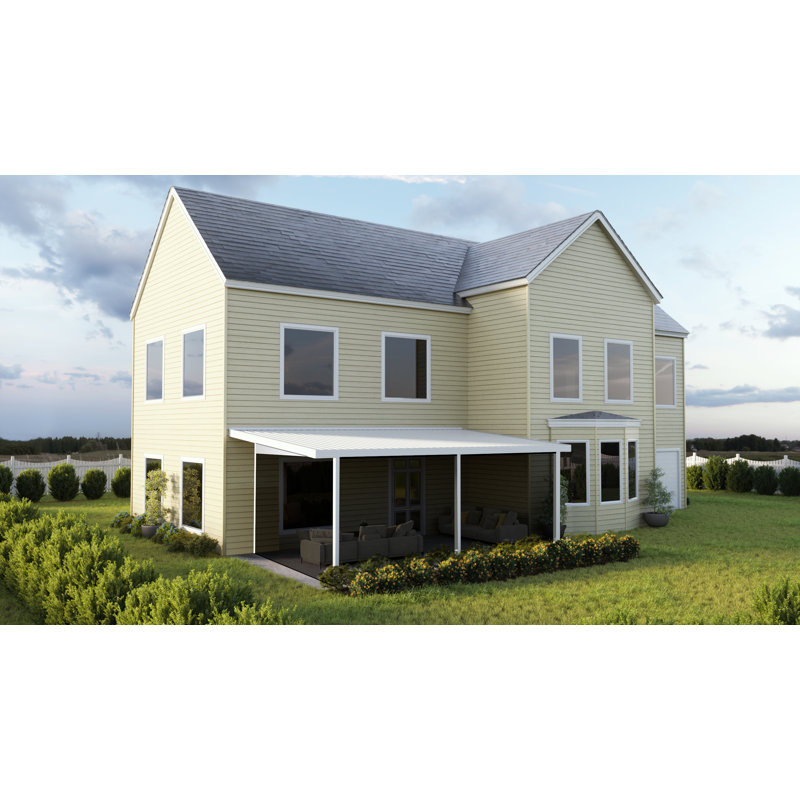 Auvent de patio blanc en pente Liferoom OPTIMA, H 108 po x l 264 po x P 144 po