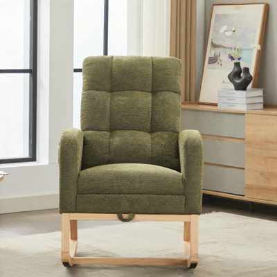 Chaise berçante ergonomique avec éponge haute densité, structure robuste et tissu en polyester doux pour plus de confort et de style