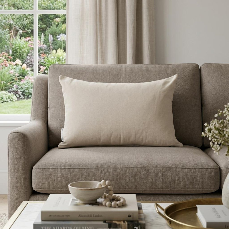 Coussin 12 "x 18" en coton naturel