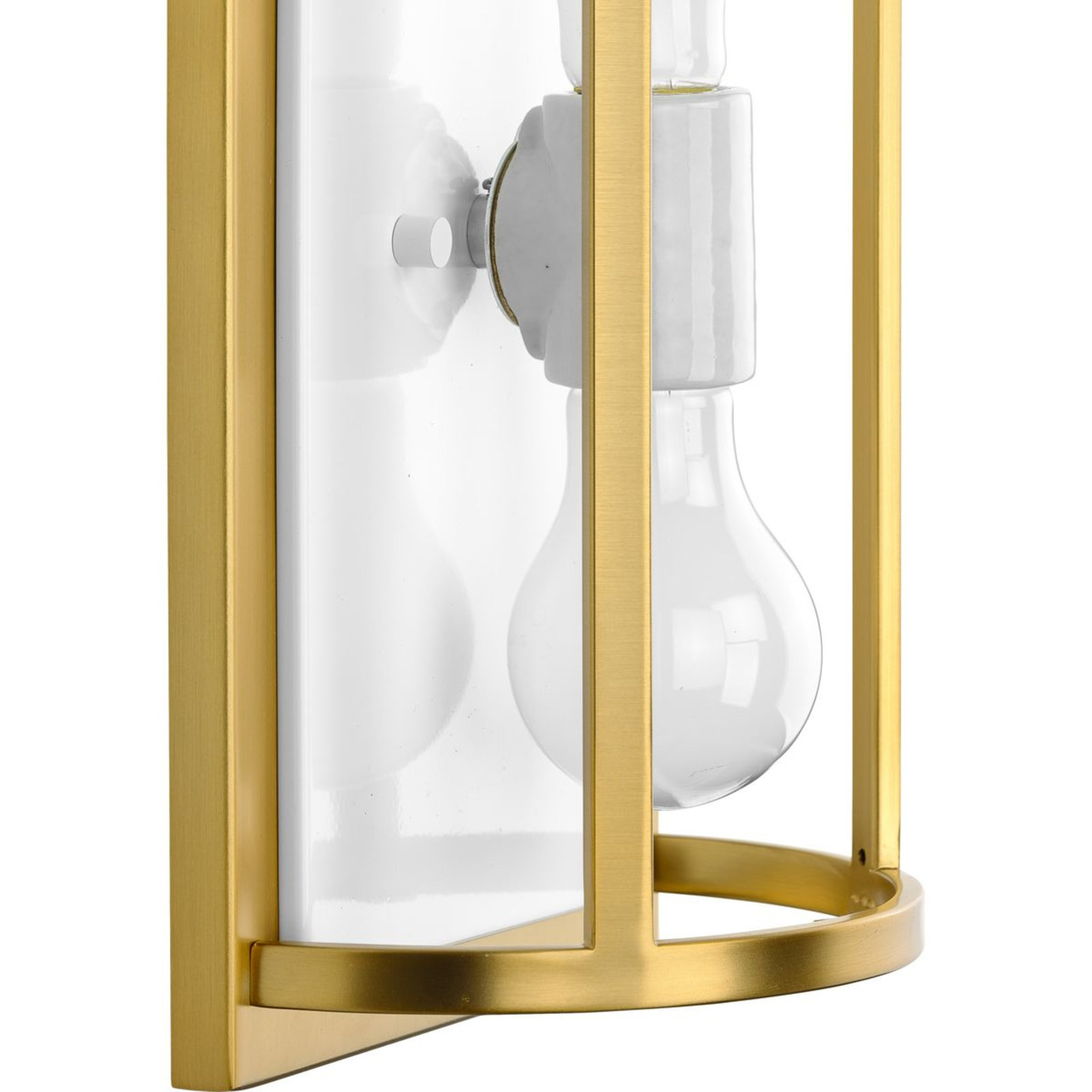 2 Light Glass Dimmable Flush Mounted Sconce, Brushed Bronze