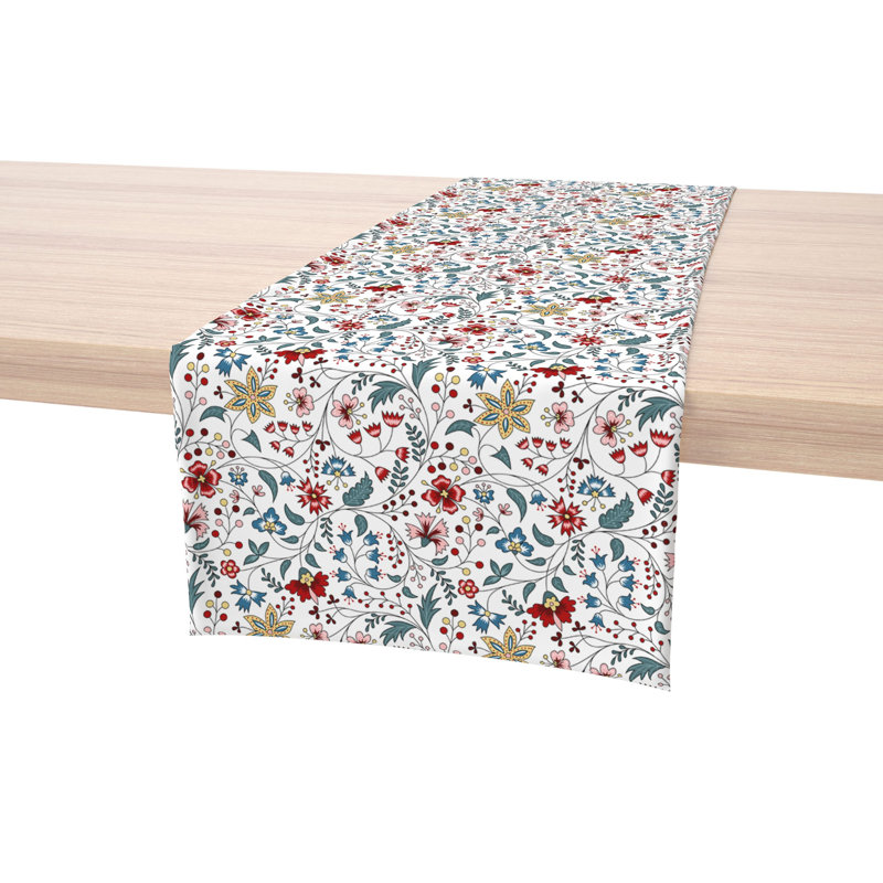 Table Runner, 100% Cotton, 16X72", Botanical Doodles, 72" L x 16" W