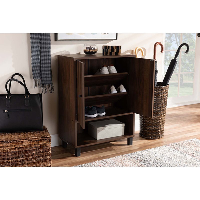 Rangement à chaussures pour 8 paires Brighton, Tablette inférieure, noyer