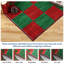 8 x 10 tapis lavable à la machine tapis de Noël damier, décor festif pour le salon chambre fêtes (rouge vert)-48011463-48011471