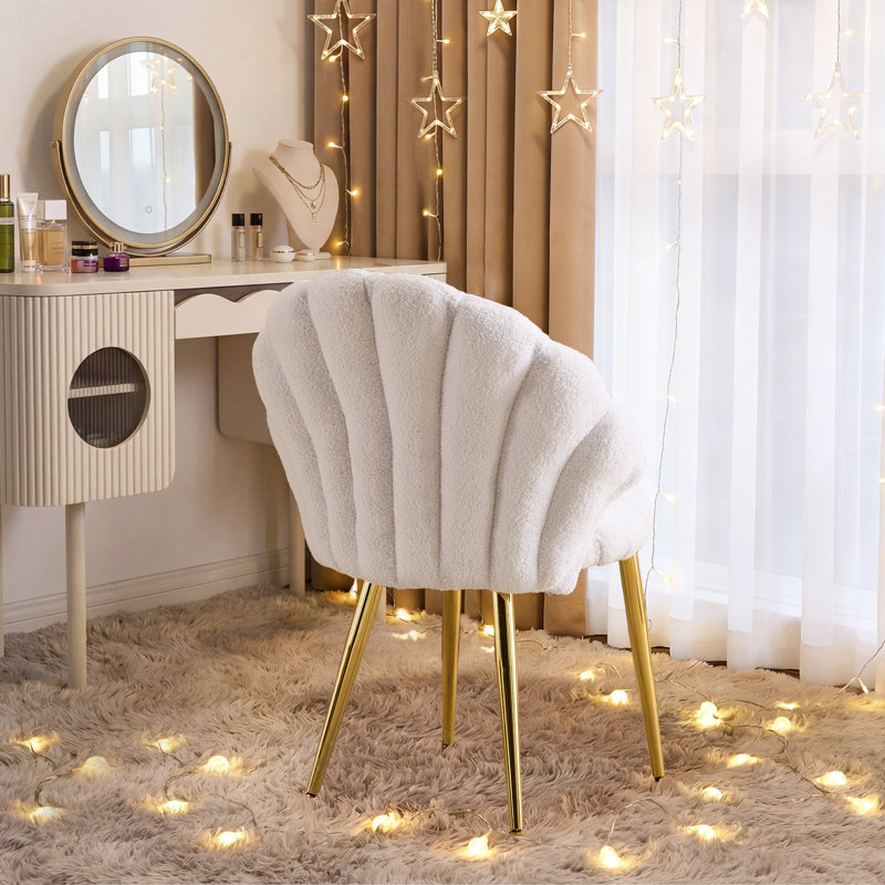Fauteuil de coiffeuse Lemley, Blanc