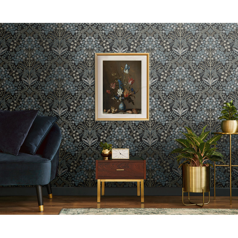 Rouleau de fleurs Auretta, Noir / gris