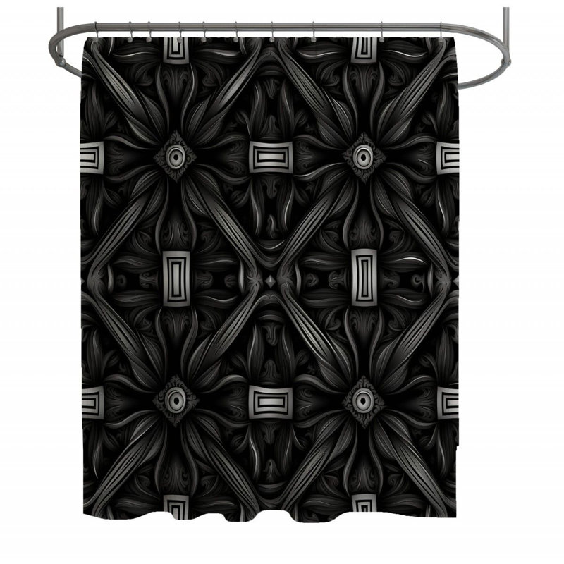 Rideau de douche gothique - Décoration de salle de bain vieillie, H 93 po x l 70 po