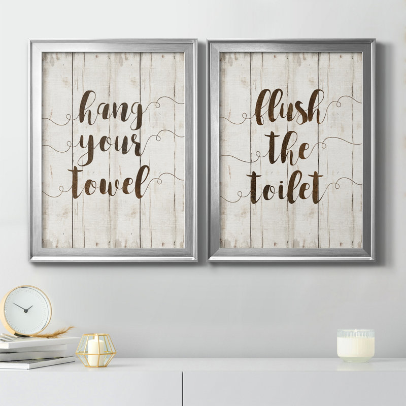 " Hang Your Towel " 2 - Pieces, Silver, 30.5" H x 22.5" W x 1" D