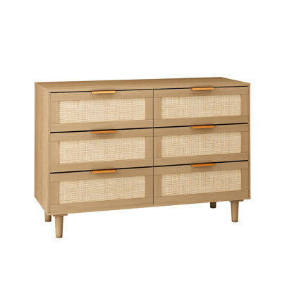 Drae 6-Drawers Rattan Dresser Rattan Bedroom Furniture Rattan Storage Rattan Chest