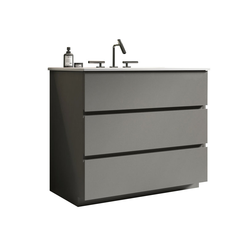 Gray Bathroom Vanity 36" - Silent, Ergonomic, Extra Space Modern Gray, Spacious, Silent, Gray, 36"