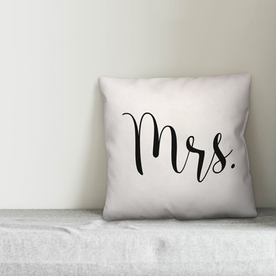 Mrs Script Throw Pillow