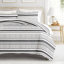 Ensemble de housse de couette rétro à rayures noires et blanches-1738584335