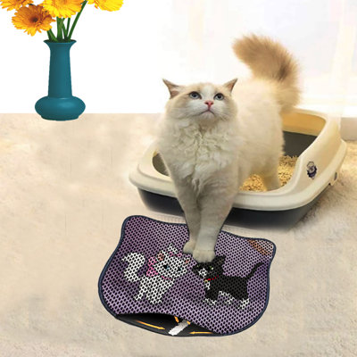 Durable Cat Litter Mat, 15.7 x 19.7 inches | 50% PVC / 50% Polyester, Machine Washable & Vacuum Friendly | Perfect for Easy Cleanup, Non-Slip Design to Keep Your Home Clean & Fresh, Ideal for Pet Owners