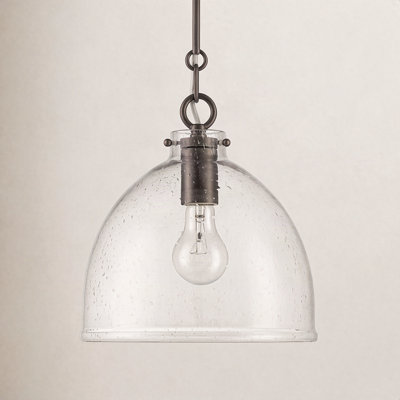 Dimmable Seeded Glass Single Light Pendant