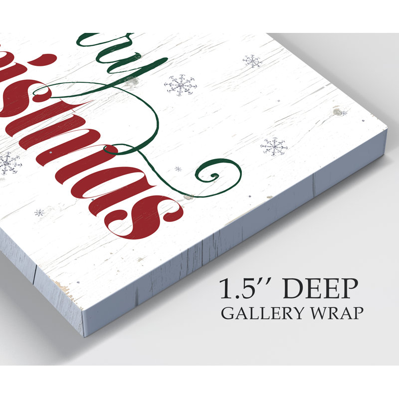 « merry christmas »-impression d’art textuel sur toile, H 27 po x l 18 po x P 1 po