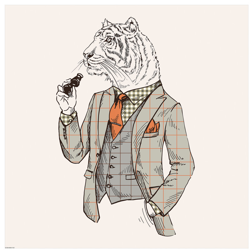 Tiger-Man by GraphINC - Wrapped Canvas Print, 45.72 cm H x 45.72 cm W x 1.91 cm D