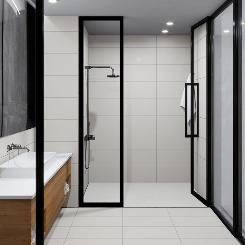 Refinery Semi-Polished 12" x 24" Porcelain Wall & Floor Tile, Cotton
