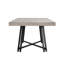 Table de salle à manger rectangulaire en bois avec base à tréteaux en métal noir et gris clair