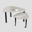 Table basse rotative moderne à 360 degrés avec plateau en pierre frittée blanche pour salon (table incluse seulement)
