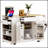 Fluted Kitchen Island with Trash Can Storage, Power Outlets, and Rolling Wheels for Enhanced Mobility and Organization-1580879443