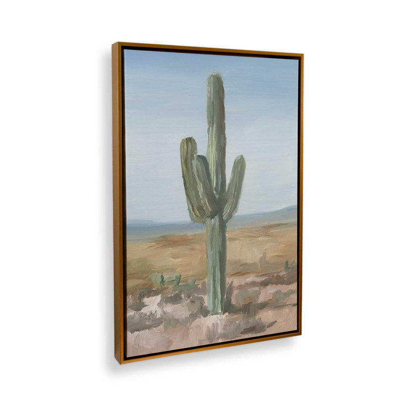 Timeless Saguaro Cactus I, reproduction sur toile dans un cadre, H 30,75 po x l 20,75 po, Or poli
