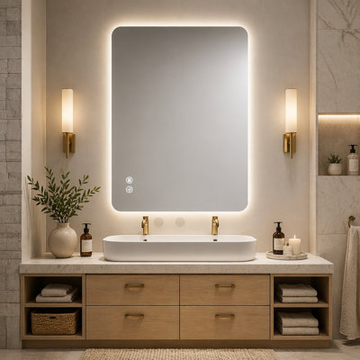Miroir rectangulaire rétroéclairé