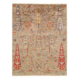 Abstract Area Rug in Gray