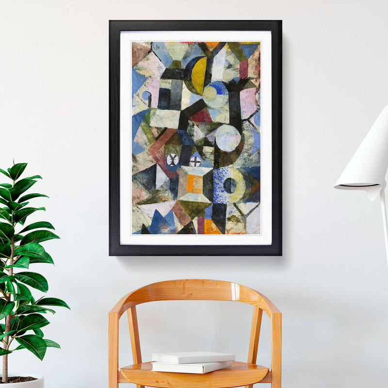 Yellow Half-Moon by Paul Klee - Picture Frame Painting, 36cm H x 27cm W x 2cm D, Black Framed