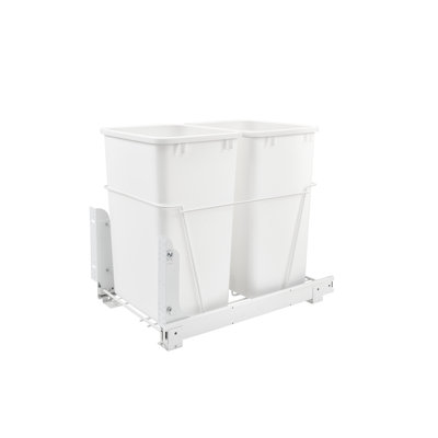 White Steel Pullout Waste/Trash Container
