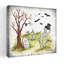 Dancing Skeleton Abstract Contemporary Bat Landscape Tree Wall Art Print-2081255986