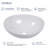16" x 13" Oval White Bathroom Sink Ceramic Above Counter Vessel Sink Egg Shape Bowl