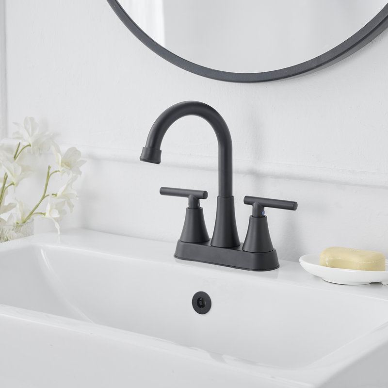 Centerset 2-handle Bathroom Faucet with Drain Assembly